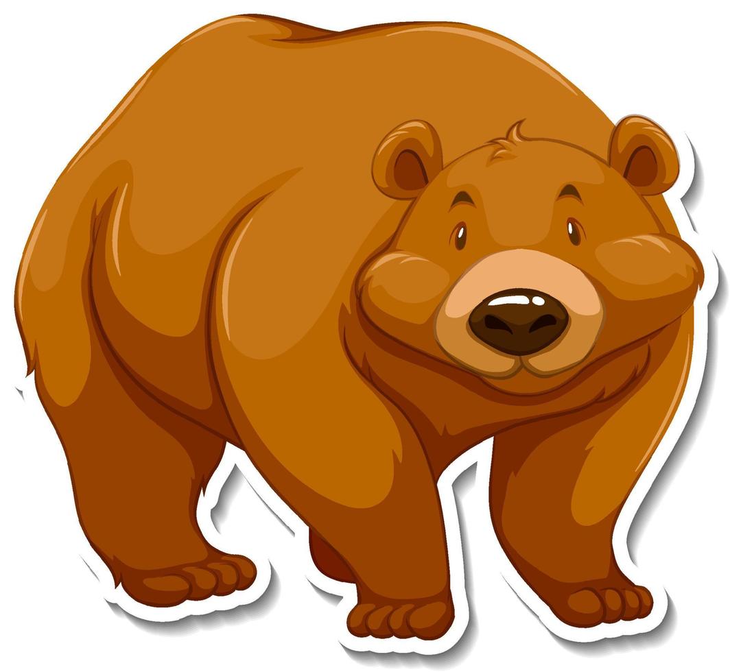 etiqueta engomada del personaje de dibujos animados del oso grizzly 4195708  Vector en Vecteezy