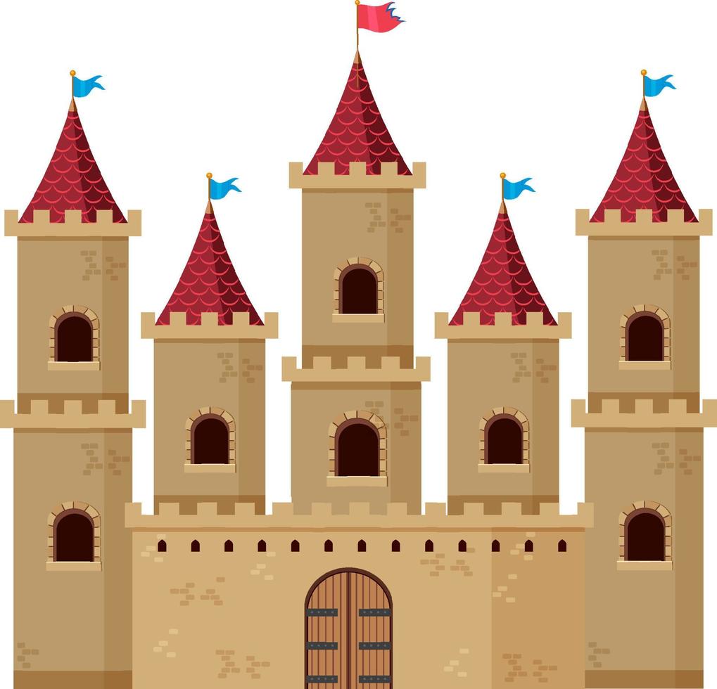 un castillo histórico medieval estilo de dibujos animados vector