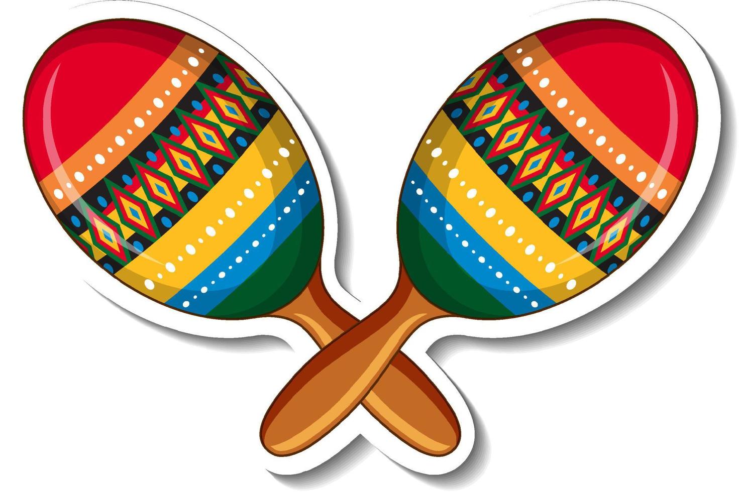 Maracas music instrument cartoon vector