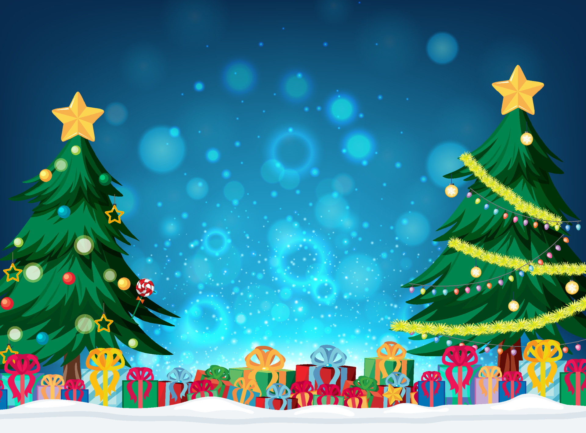 Christmas background with tree and gift boxes 4195783 Vector Art at Vecteezy