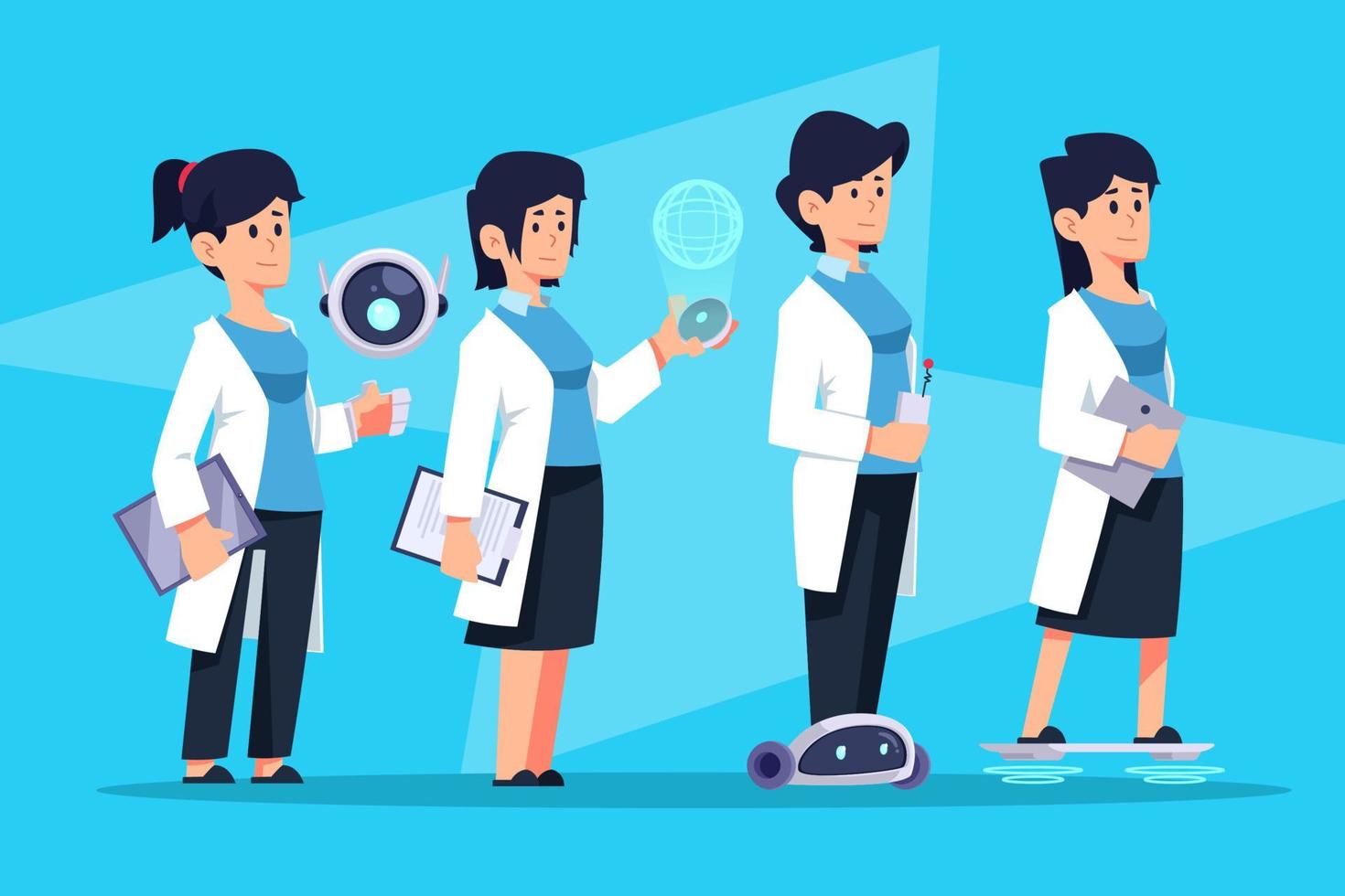 Woman and Science Laboratory vector