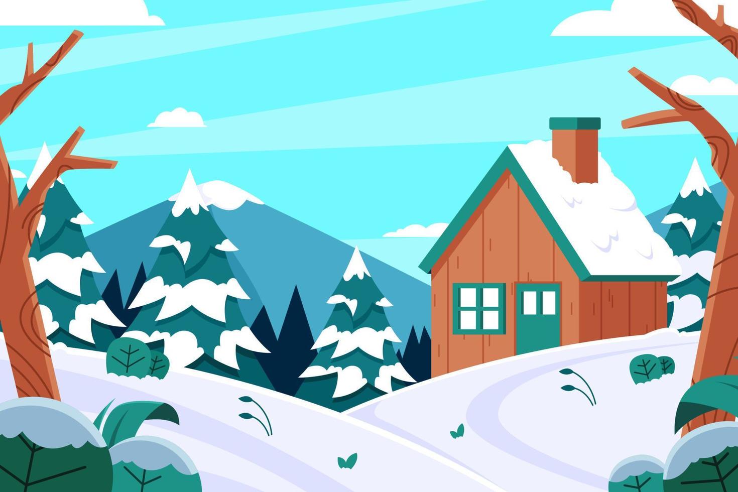 Winter Scenery Outdoor vector