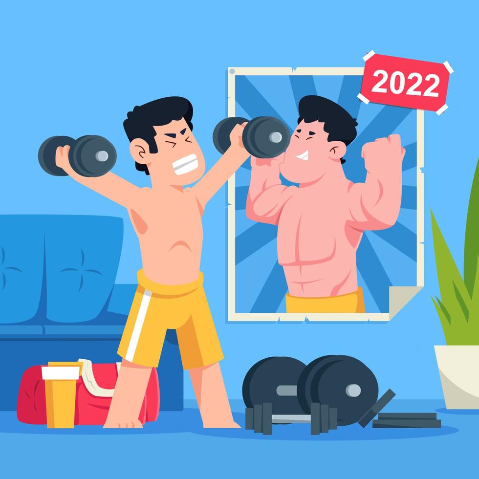 New Year Resolution Healthy Lifestyle vector