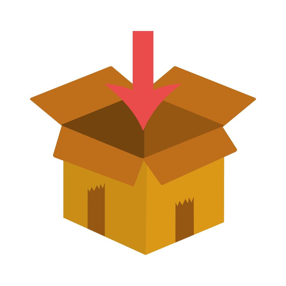 delivery cardboard box cargo ordering online service isolated icon vector