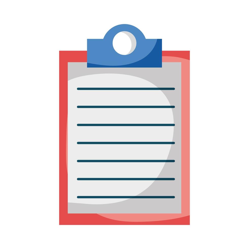 Portapapeles lista de verificación de documentos diseño de icono aislado vector