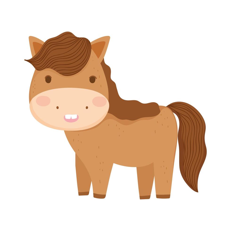 Icono aislado de animales de granja de caballos sobre fondo blanco. vector