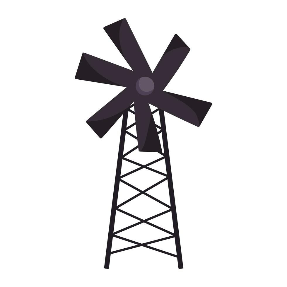 farm agriculture windmill isolated icon on white background vector