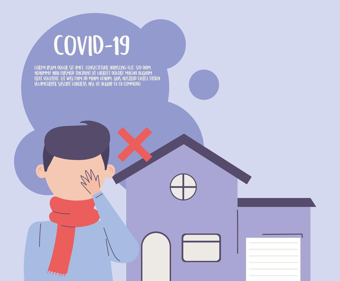 covid 19 quarantine, avoid touching eyes prevention vector