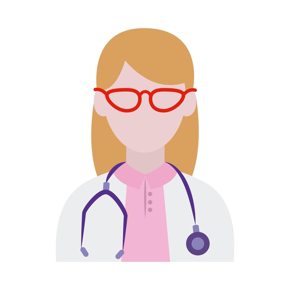 online doctor, physician with and stethoscope consultant medical protection covid 19, flat style icon vector