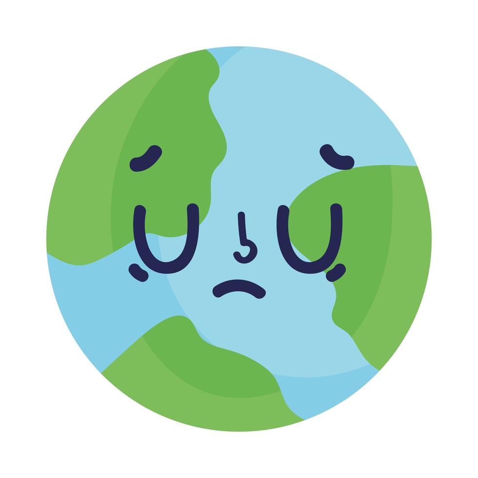 sad world planet covid 19 coronavirus pandemic vector