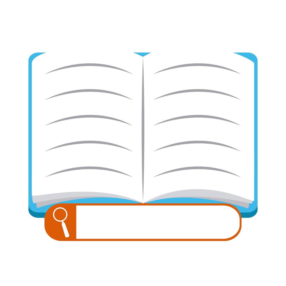 open book search website home education flat style icon vector