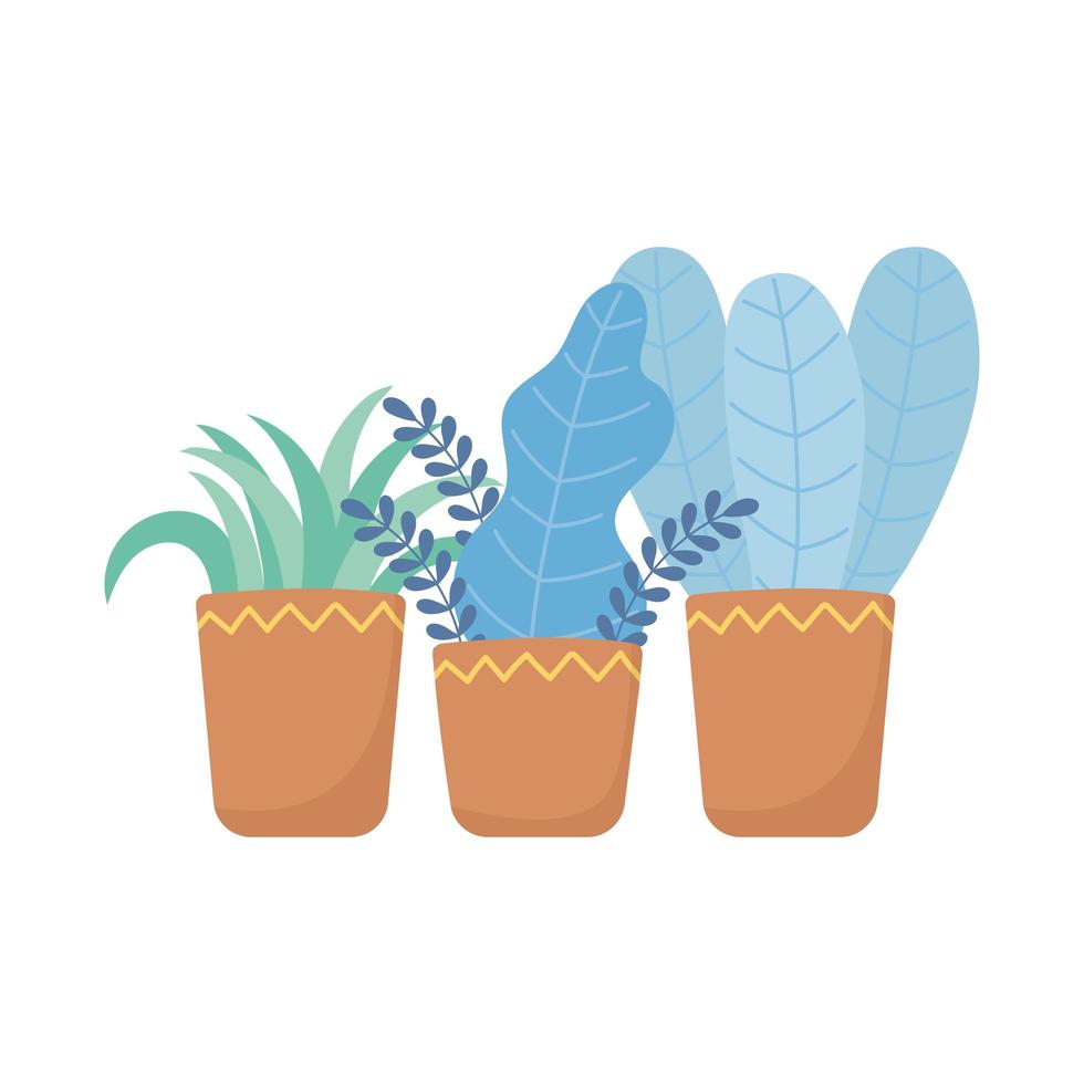 potted plants decoration gardening isolated icon white background vector