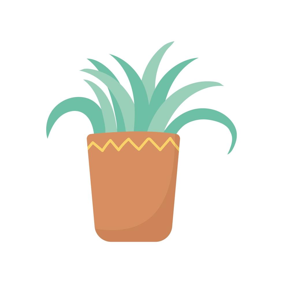 potted plant decoration isolated icon white background vector