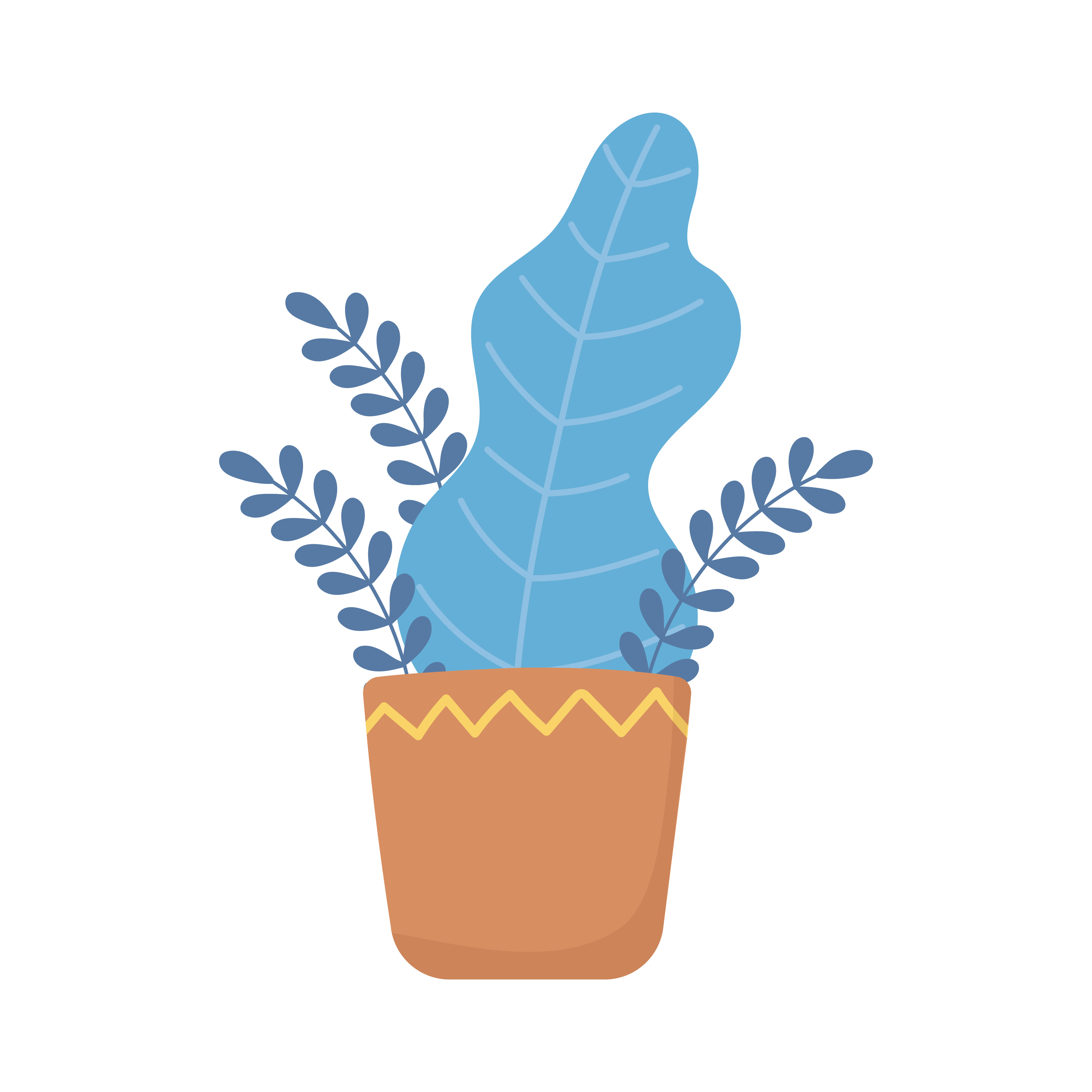potted plant decoration isolated icon white background 4202171 Vector ...