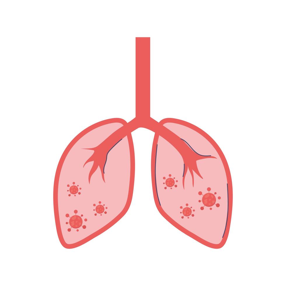covid 19 coronavirus, infectious lung disease pandemic outbreak, isolated icon vector