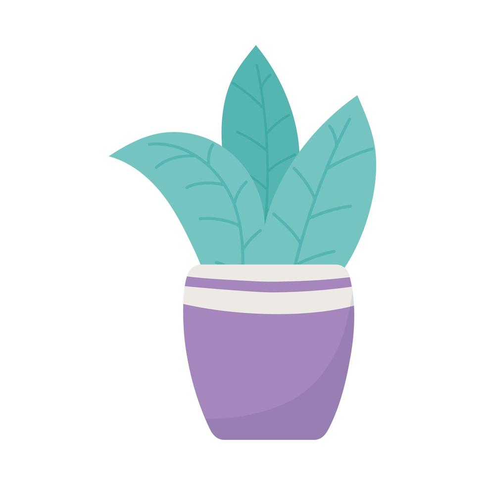 potted plant decoration isolated icon white background vector