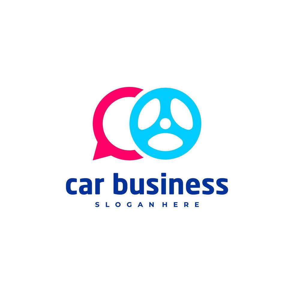 Car chat logo vector template, Creative car logo design concepts