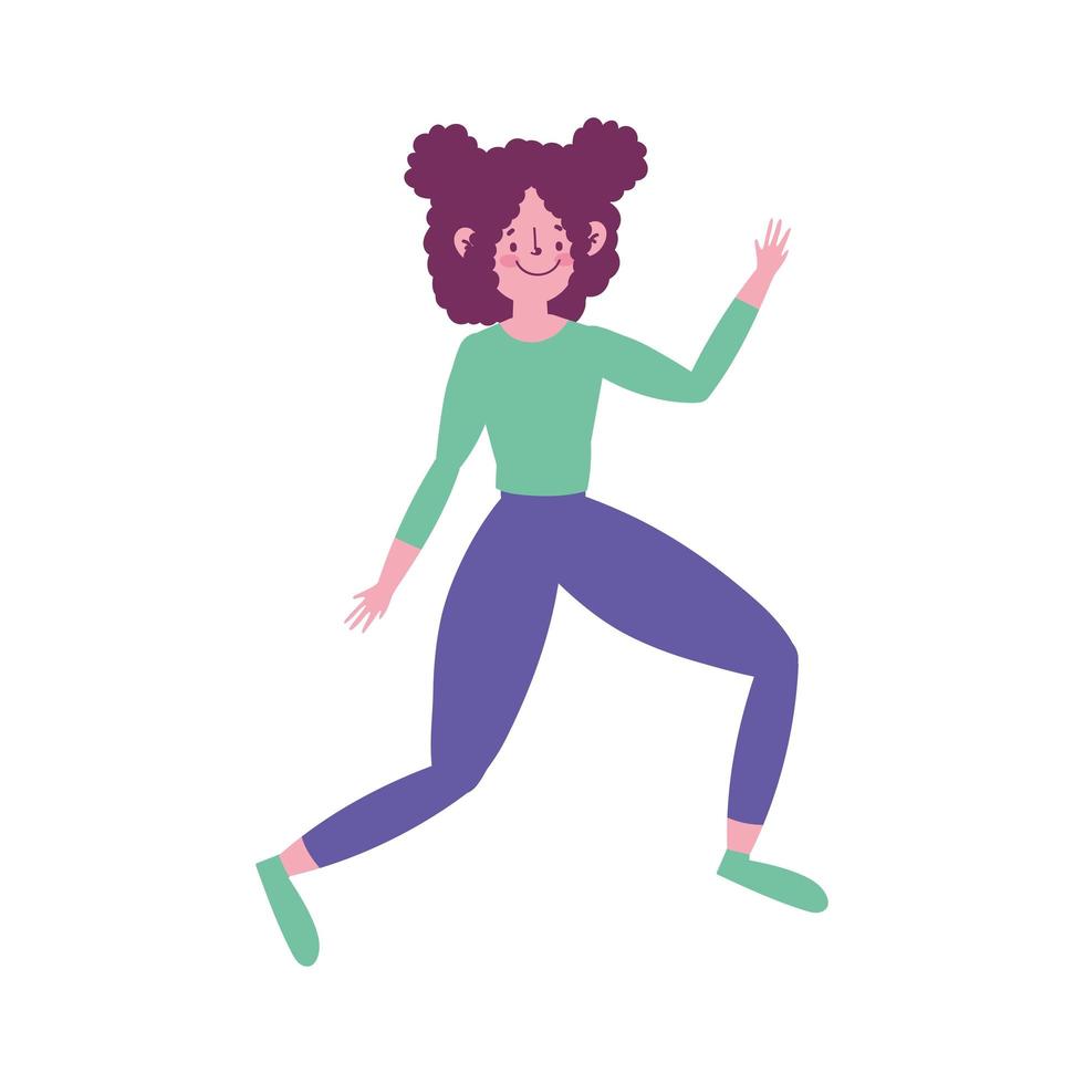 Mujer joven en pose de yoga practicando icono aislado fondo blanco. vector