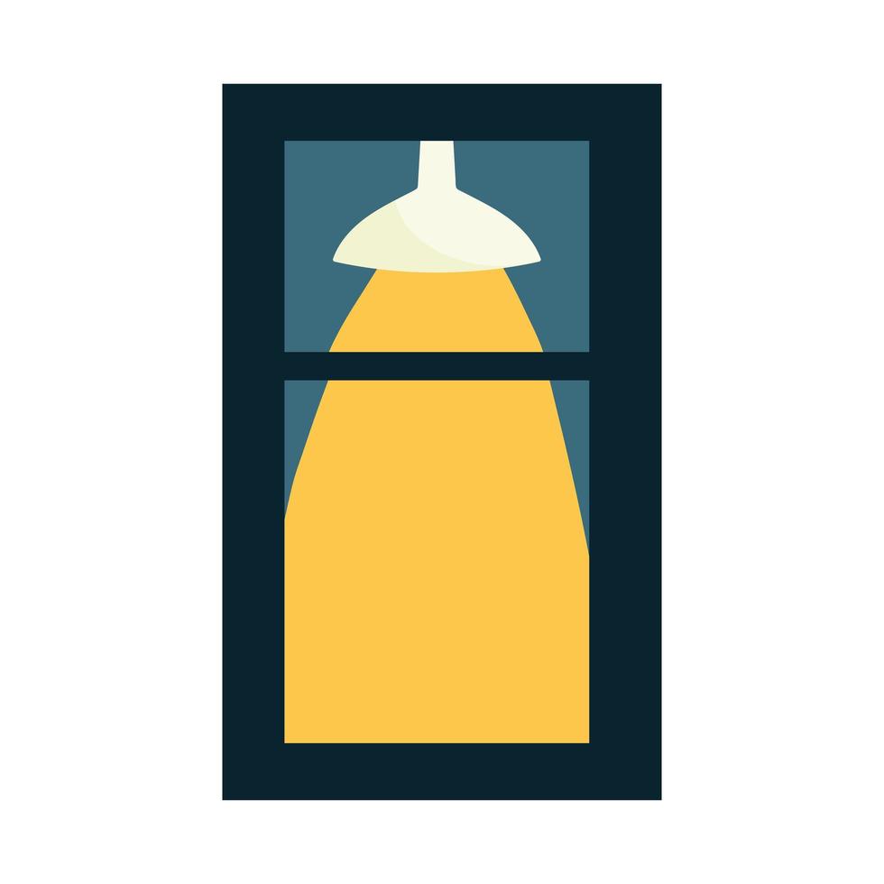 window and lamp light isolated icon on white background vector