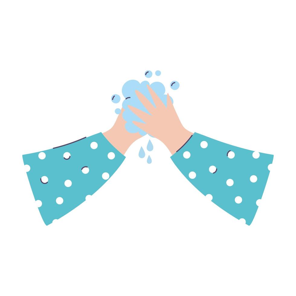covid 19 coronavirus, prevention wash your hands, isolated icon vector