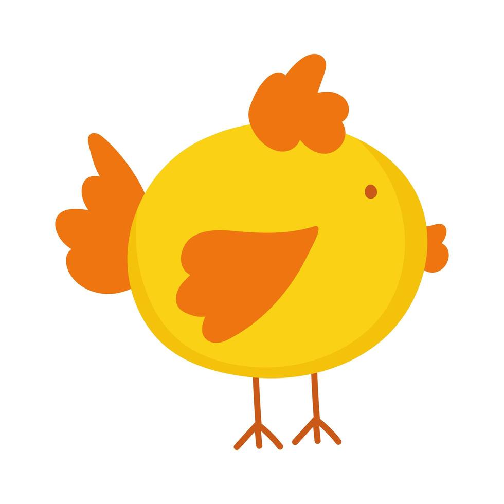 chicken cartoon farm animal isolated icon on white background vector