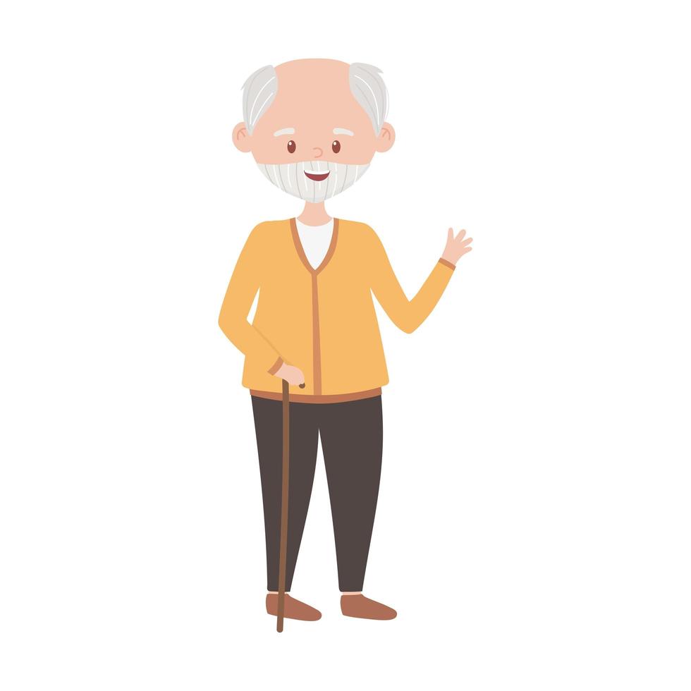 Diseño de vector de avatar de abuelo aislado