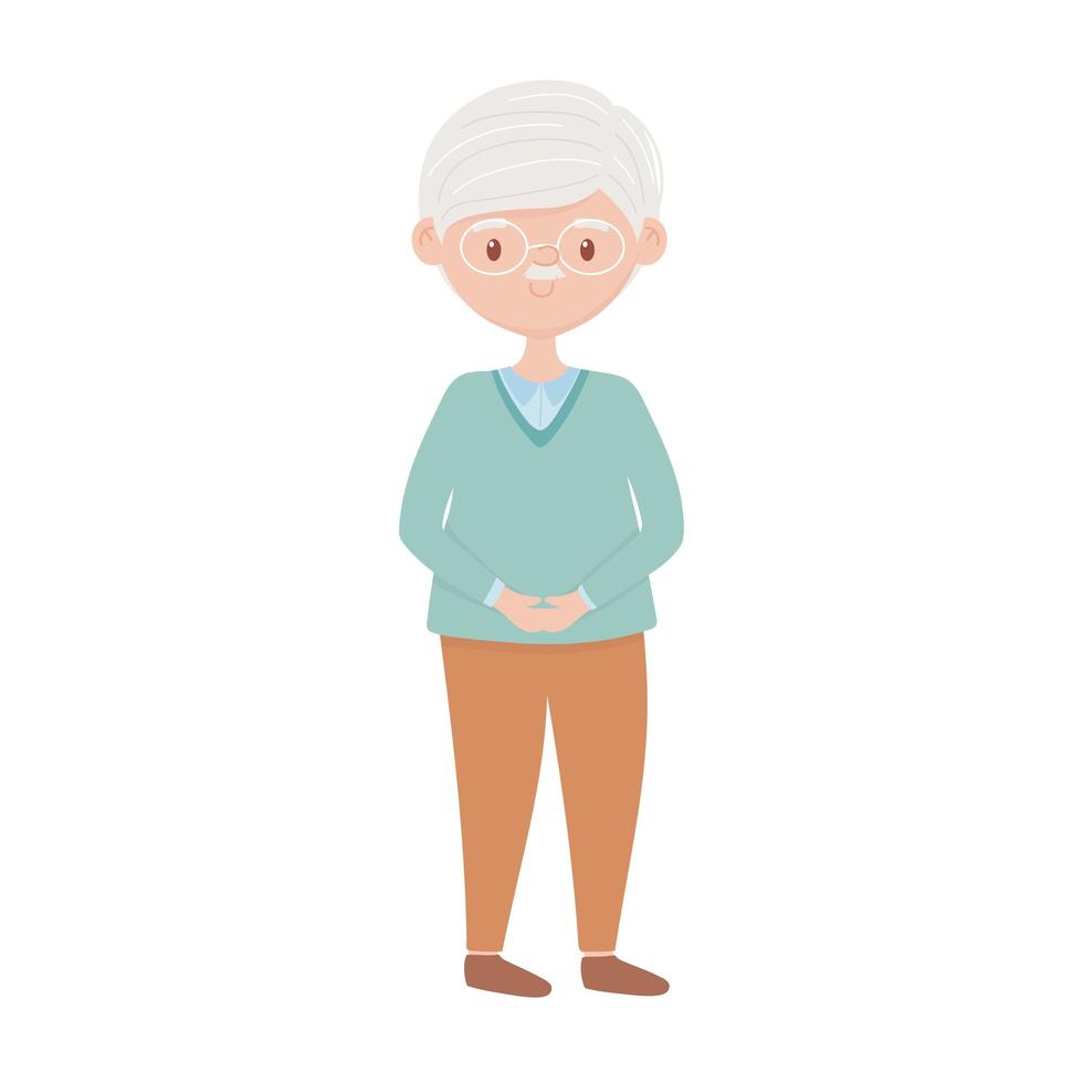 Diseño de vector de avatar de abuelo aislado