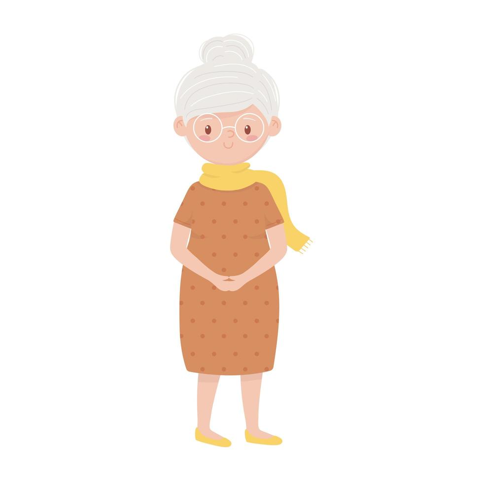 diseño de vector de avatar de abuela aislado