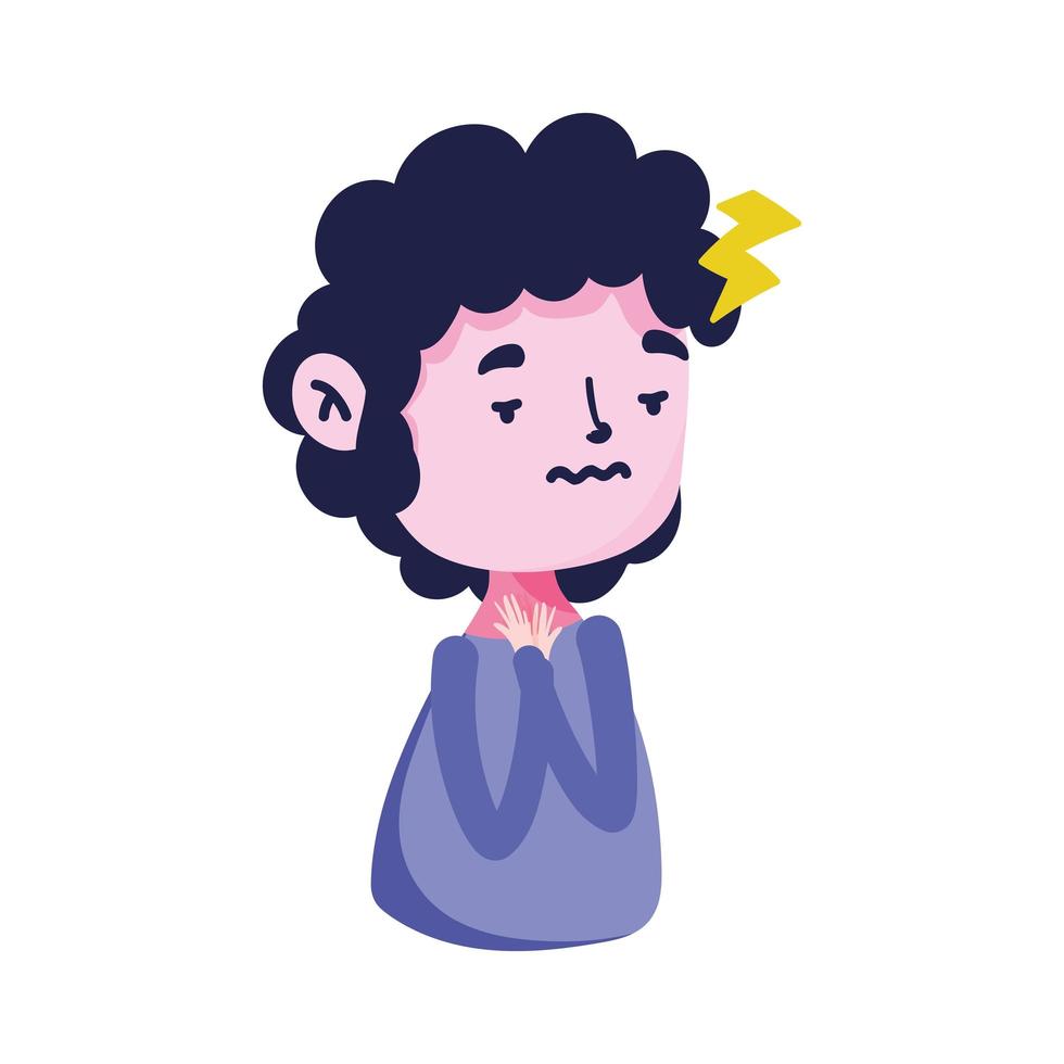 Isolated man with headache vector design