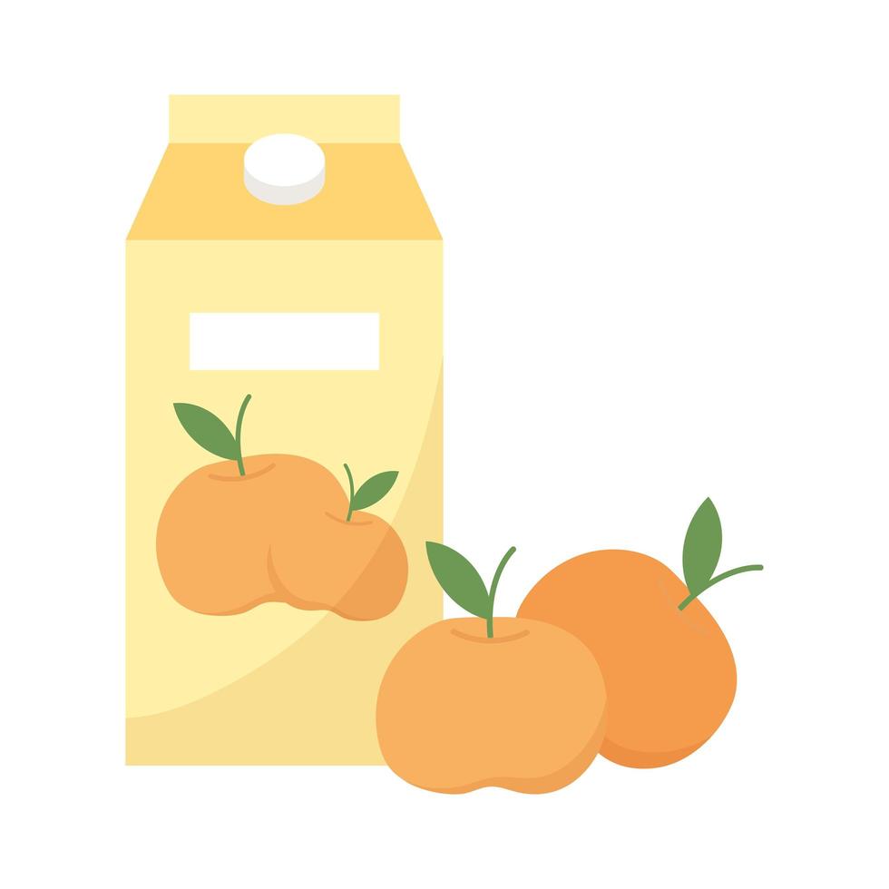 Diseño de vector de caja de jugo de naranja aislado