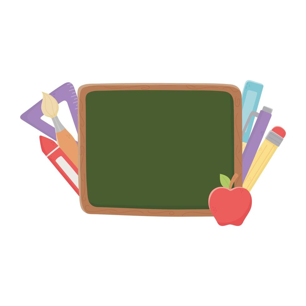 Isolated school board apple and books vector design