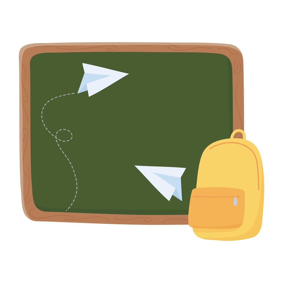 Isolated school bag and board vector design