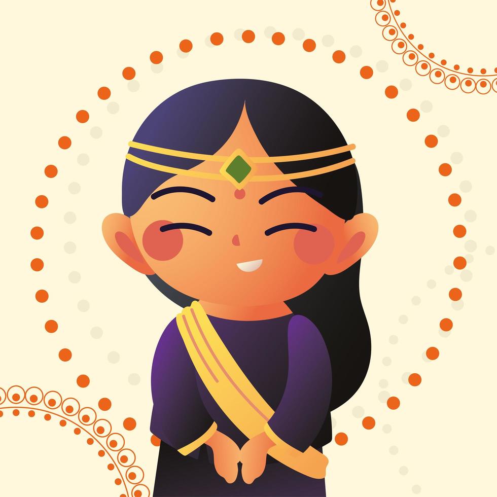 smiling indian woman vector