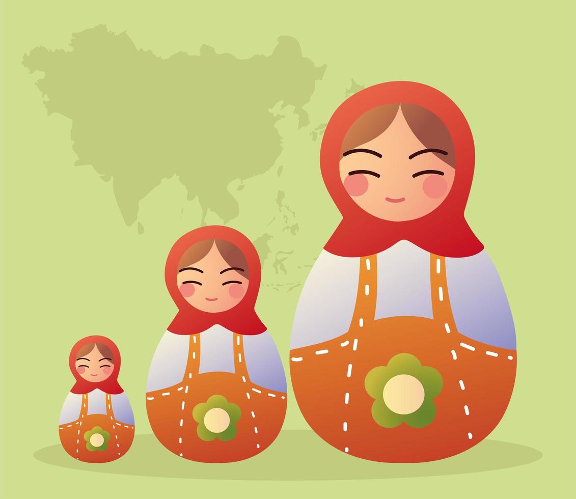 colección de muñecas matryoshka vector