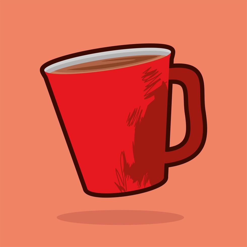 delicious coffee in mug vector