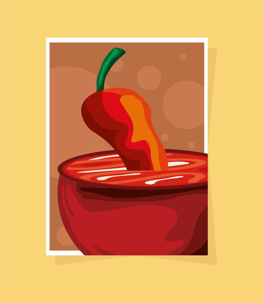 sauce of chili pepper vector