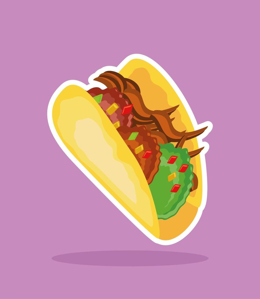 taco mexican food vector