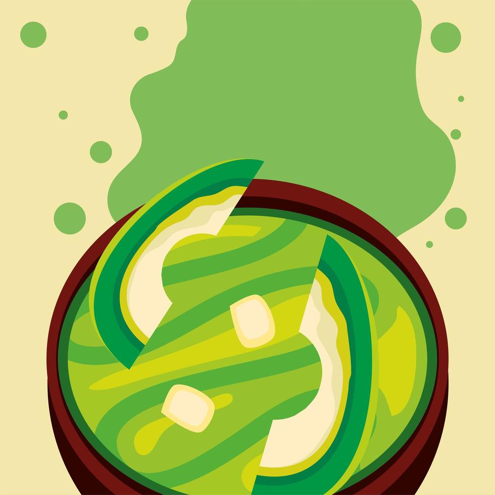 guacamole sauce in dish vector