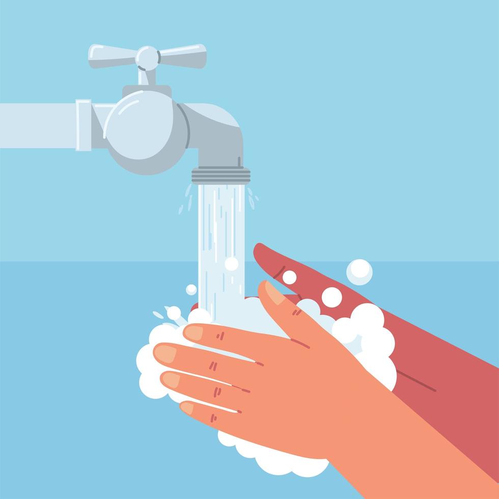 hand washing bubbles vector