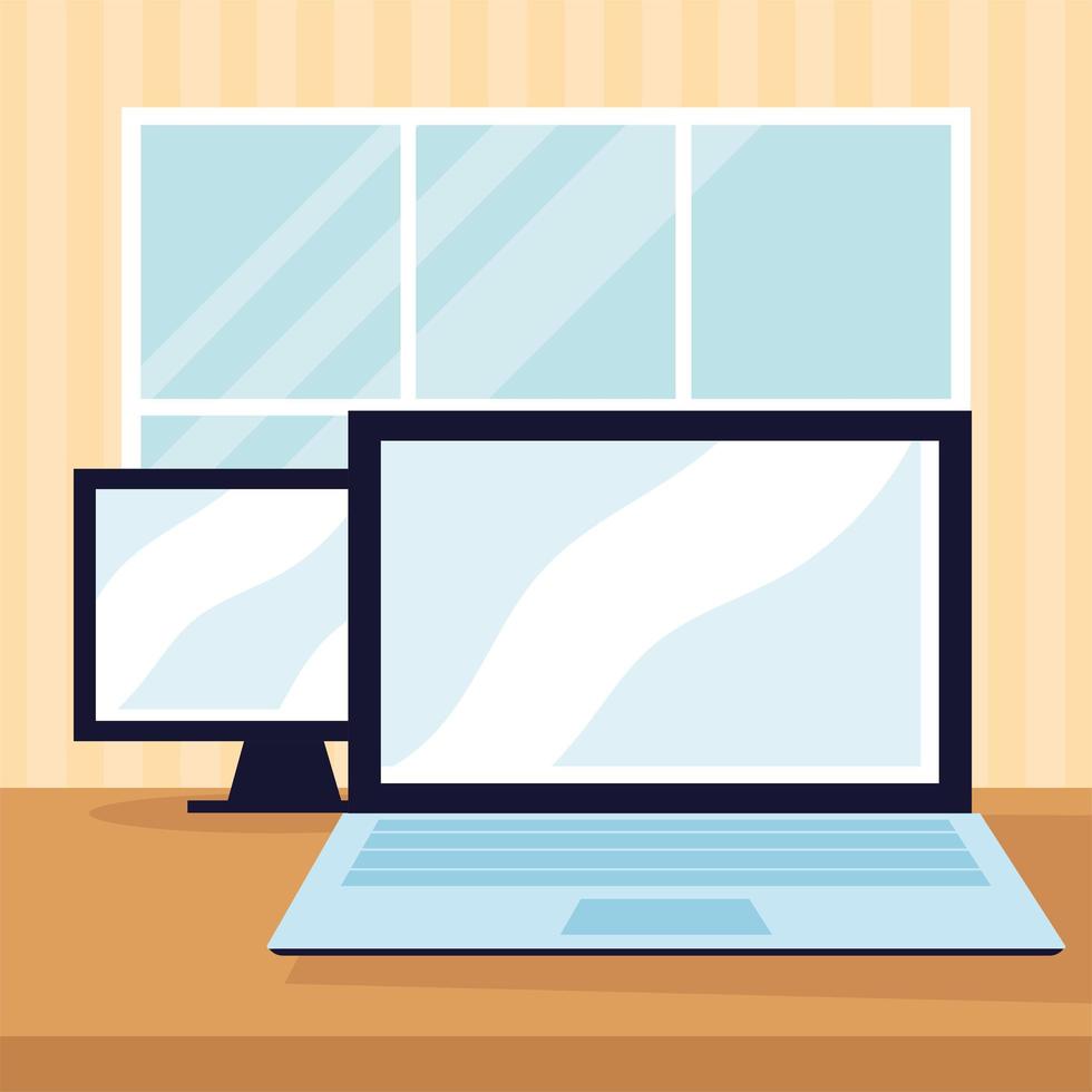 laptop computer devices vector