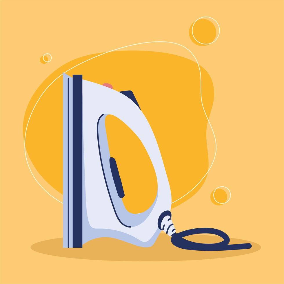 laundry iron appliance vector