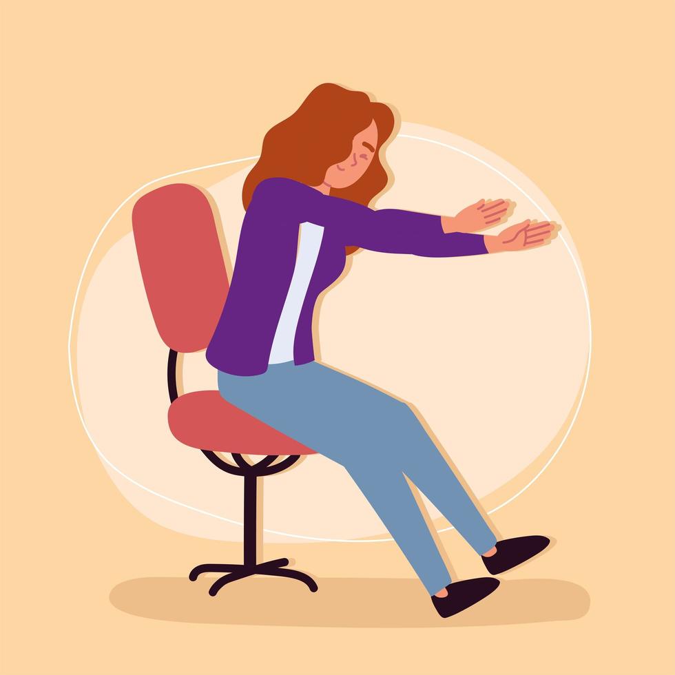 woman in active break vector