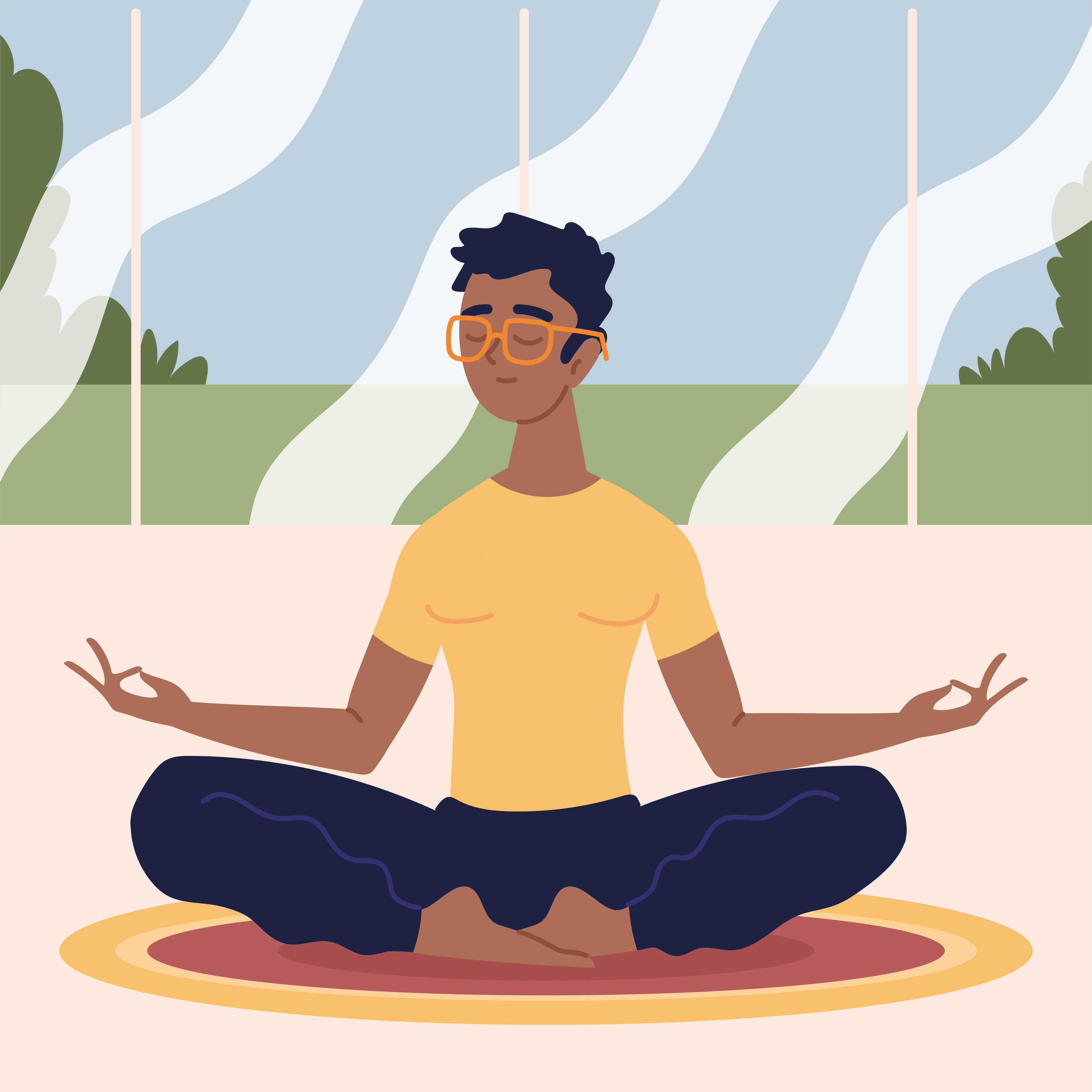 young man doing meditation 4203563 Vector Art at Vecteezy