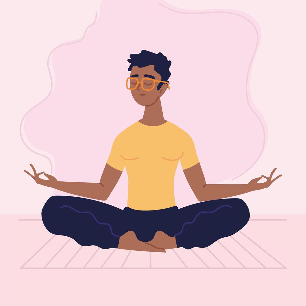 man relaxing and meditating vector