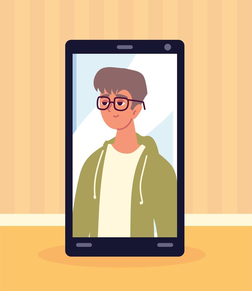 guy in video call vector