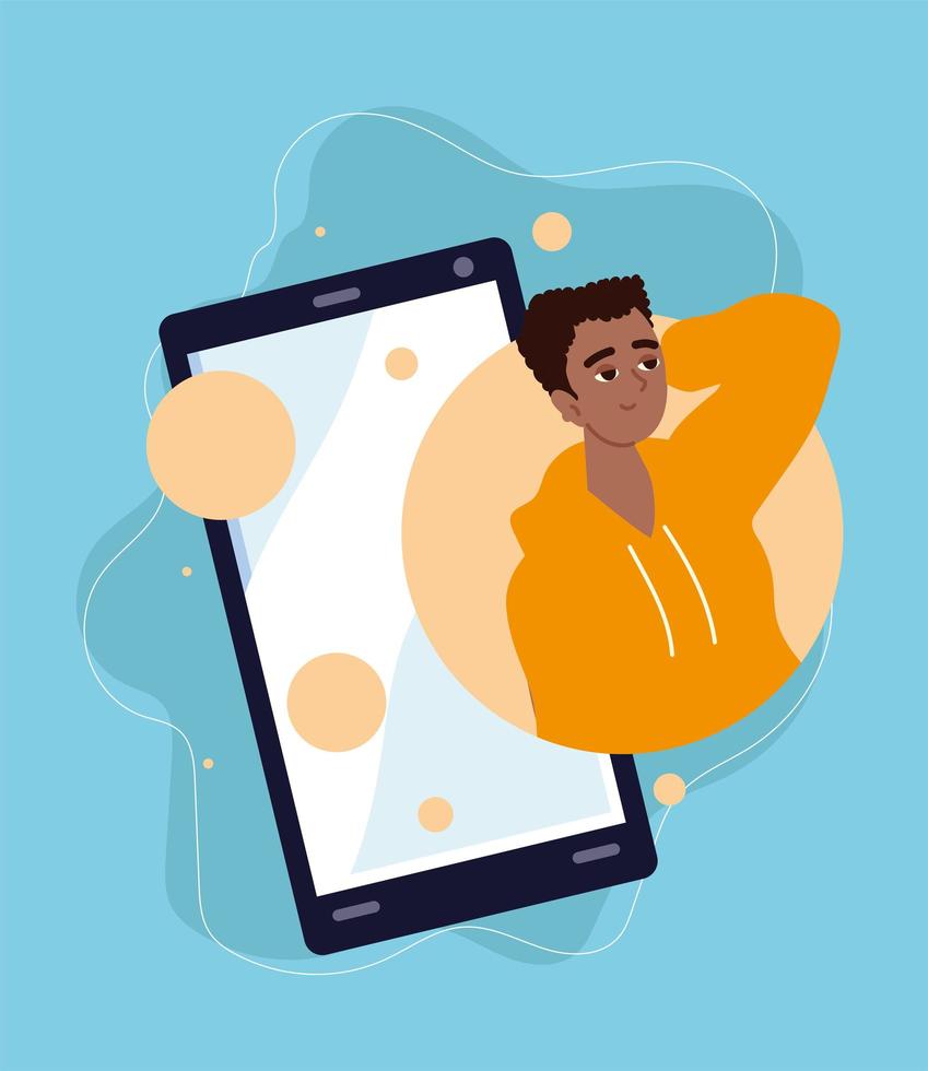 video call by smartphone vector