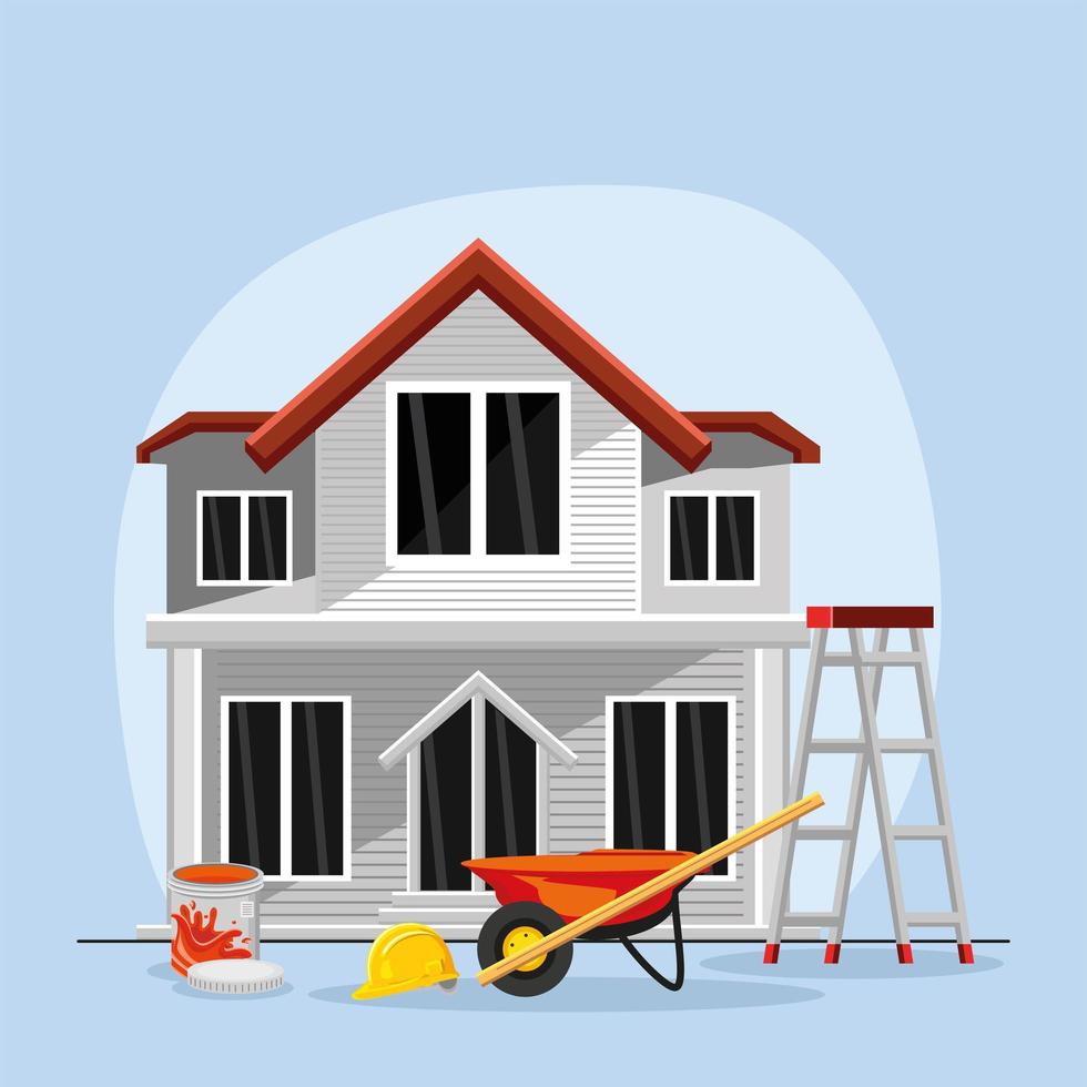 home renovation and tools vector