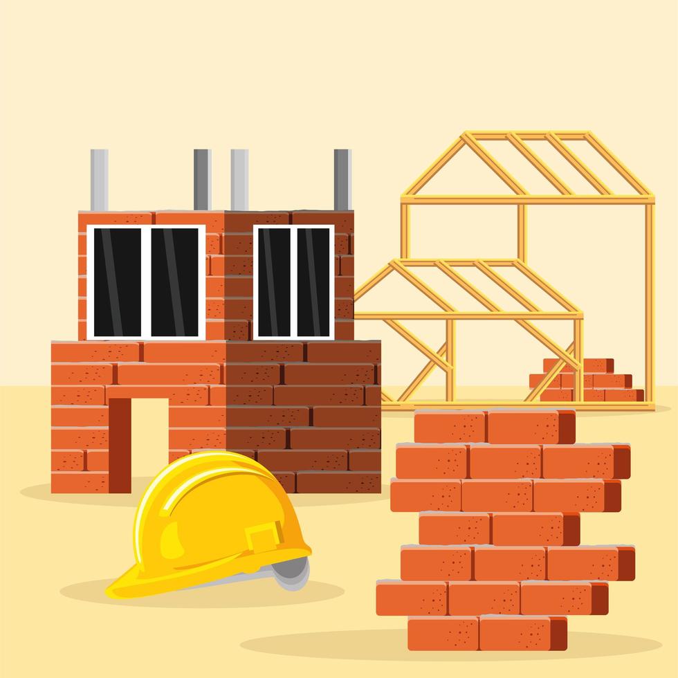house construction structure vector