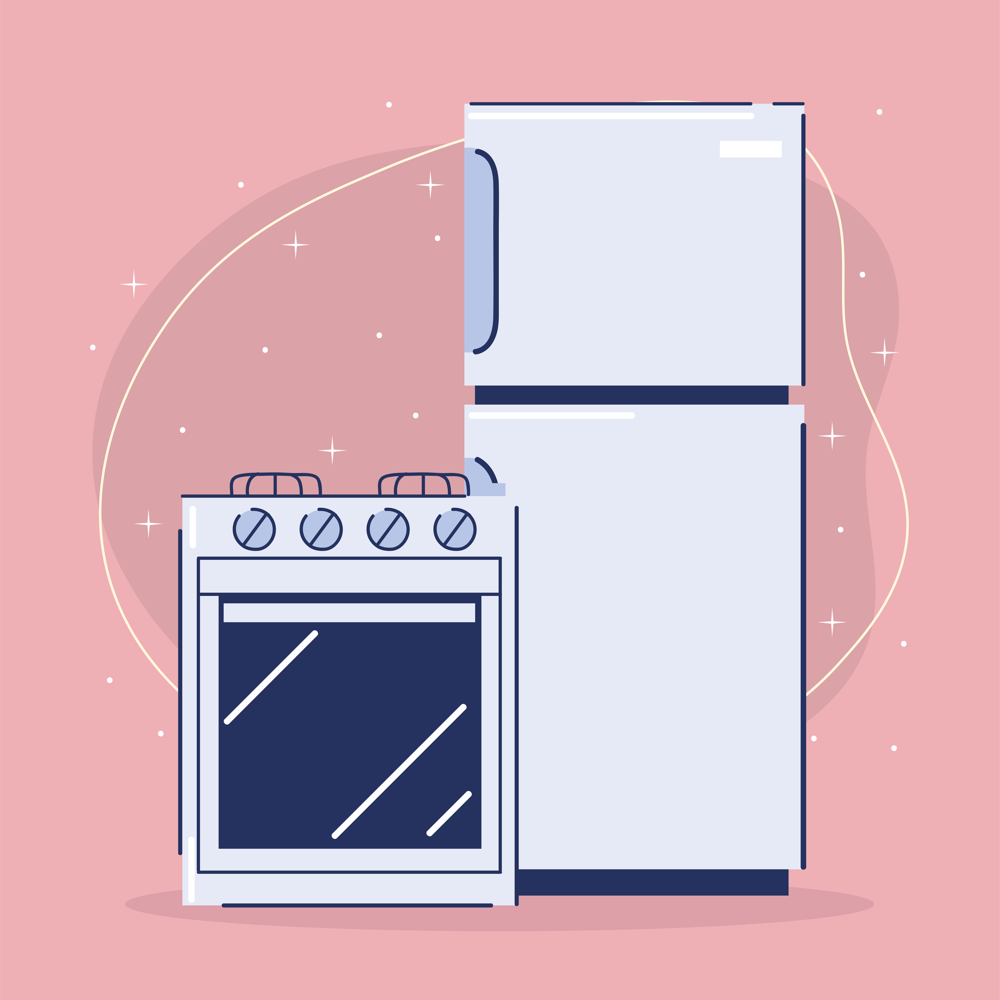 household appliances cartoon 4203651 Vector Art at Vecteezy