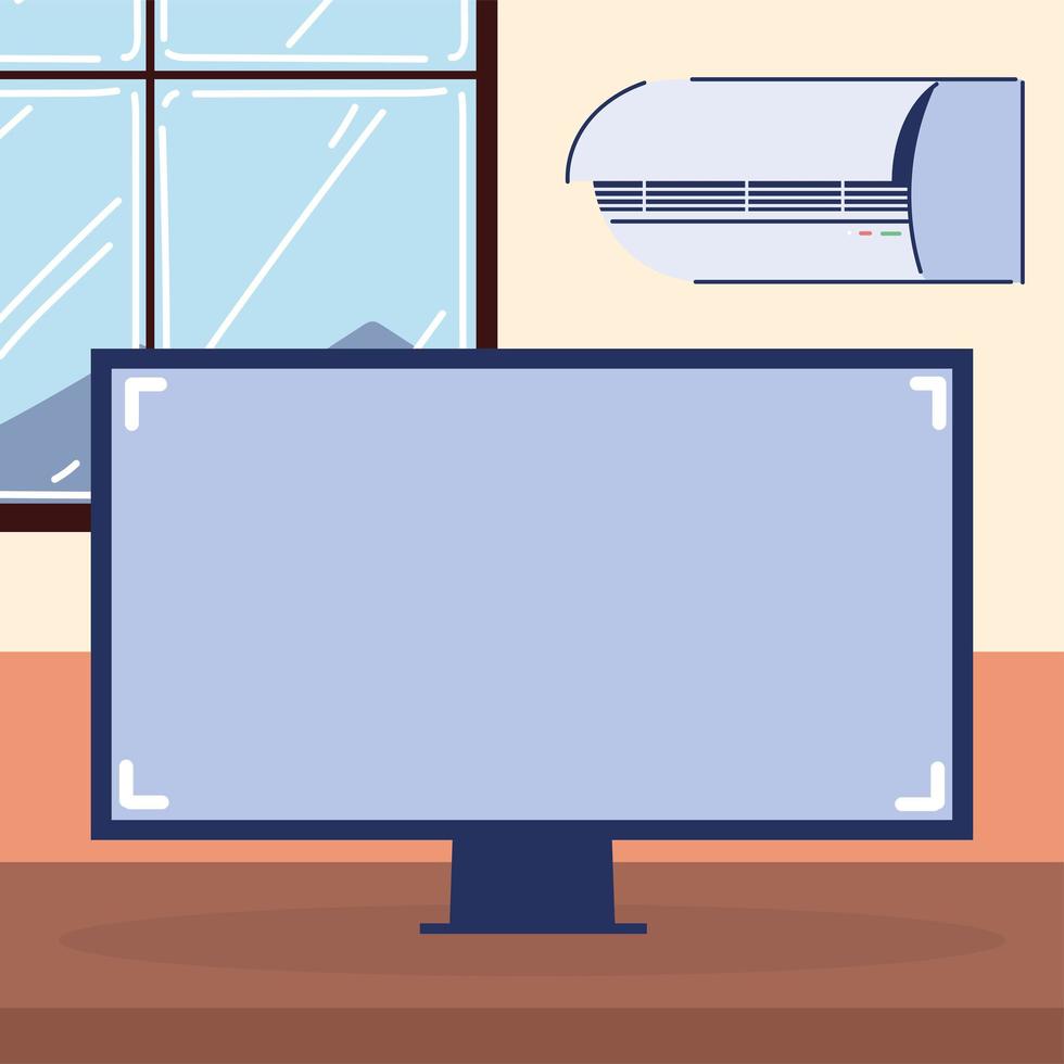 tv and air conditioner appliances vector